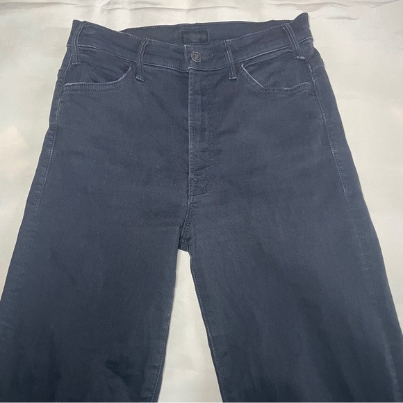 MOTHER- High Rise The Hustler Ankle Fray Straight Leg Black Not Guilty Size 26 - Picture 4 of 10